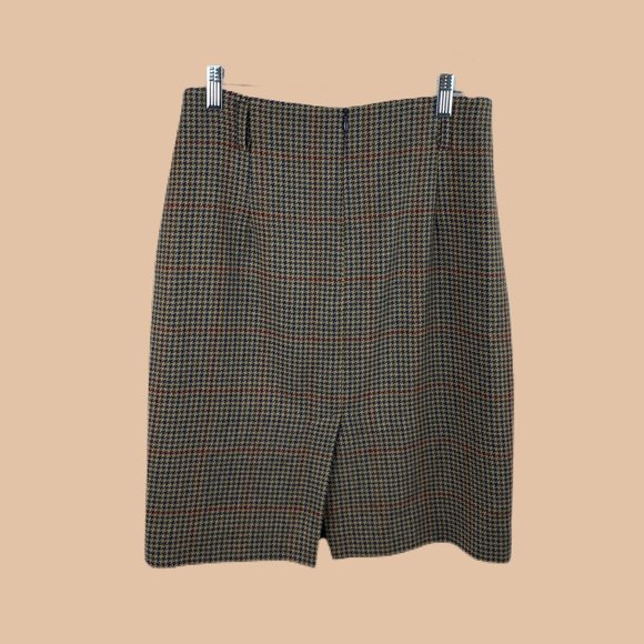 * VINTAGE - Jones New York - Houndstooth Wool Skirt - SIZE 8 - Picture 2 of 8